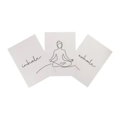 Xenos Poster exhale - beige/zwart - 13x18 cm- Posters