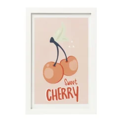 Xenos Poster met lijst cherry - roze/wit - 30x21 cm- Posters