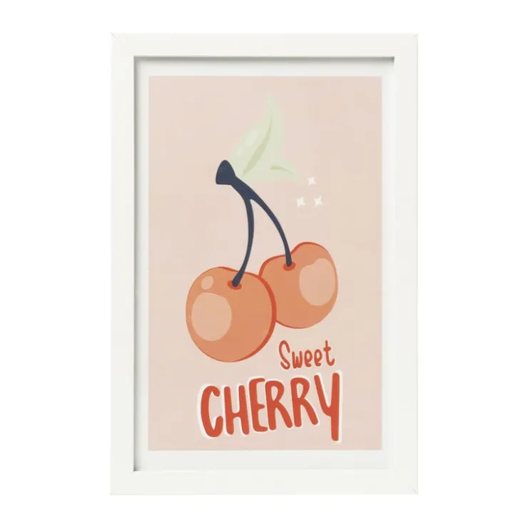 Xenos Poster met lijst cherry - roze/wit - 30x21 cm- Posters