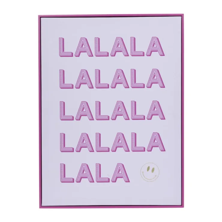 Happy at home by Sanny Poster met lijst la la la - paars/roze - 40x30 cm -- Posters