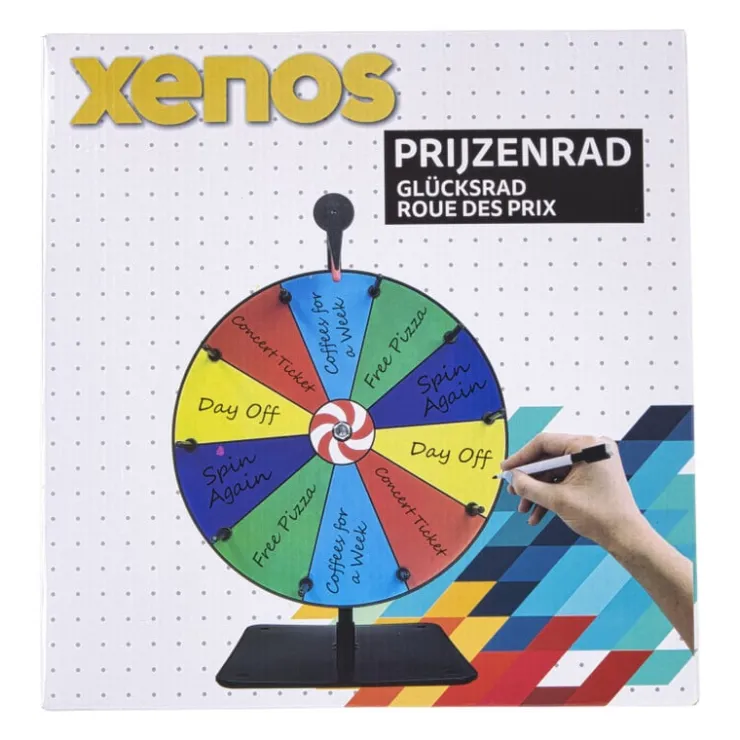Xenos Prijzenrad met stift - ø35x48.2 cm- Spellen|Drankspellen