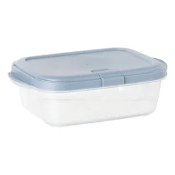 Xenos Push up bewaardoos - 1.1 liter - blauw- Bewaardozen|Magnetrondozen