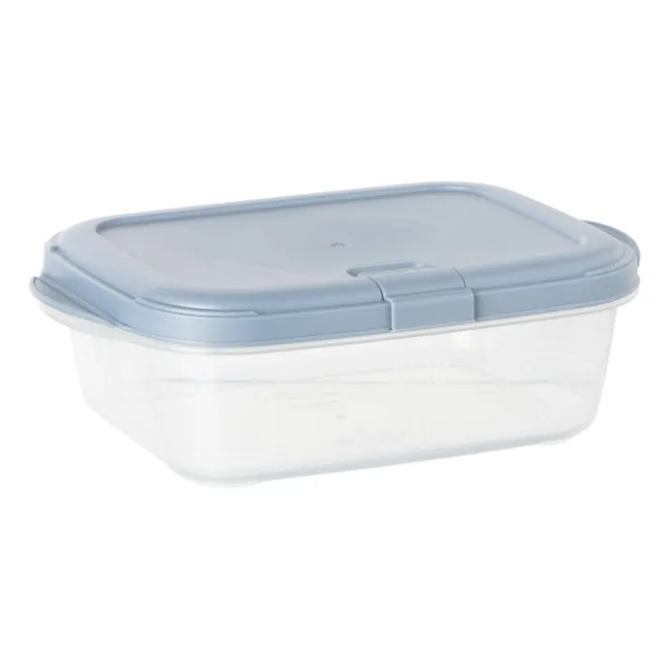 Xenos Push up bewaardoos - 1.1 liter - blauw- Bewaardozen|Magnetrondozen