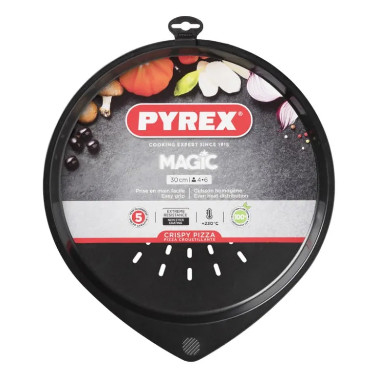 Xenos Pyrex pizzaplaat magic - zwart - Ø30 cm- Bakvormen|Ovenschalen