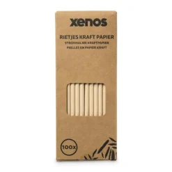 Xenos Rietjes kraftpapier - 100 stuks- Rietjes