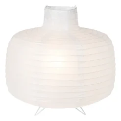 Xenos Rijstpapier lamp bol - wit - ø33x32.5 cm- Staande Lampen