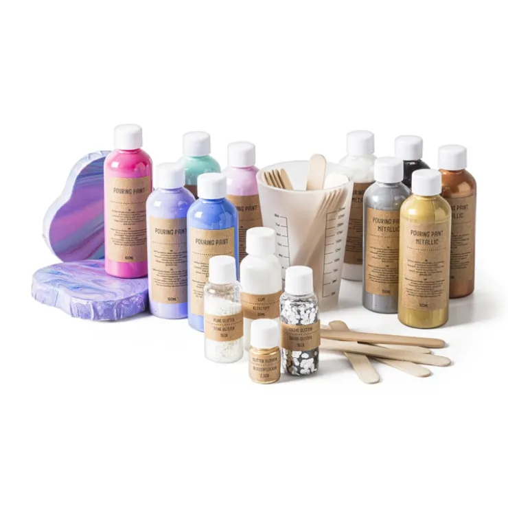 Xenos Roerstaafjes paint pouring - set van 20- Verf
