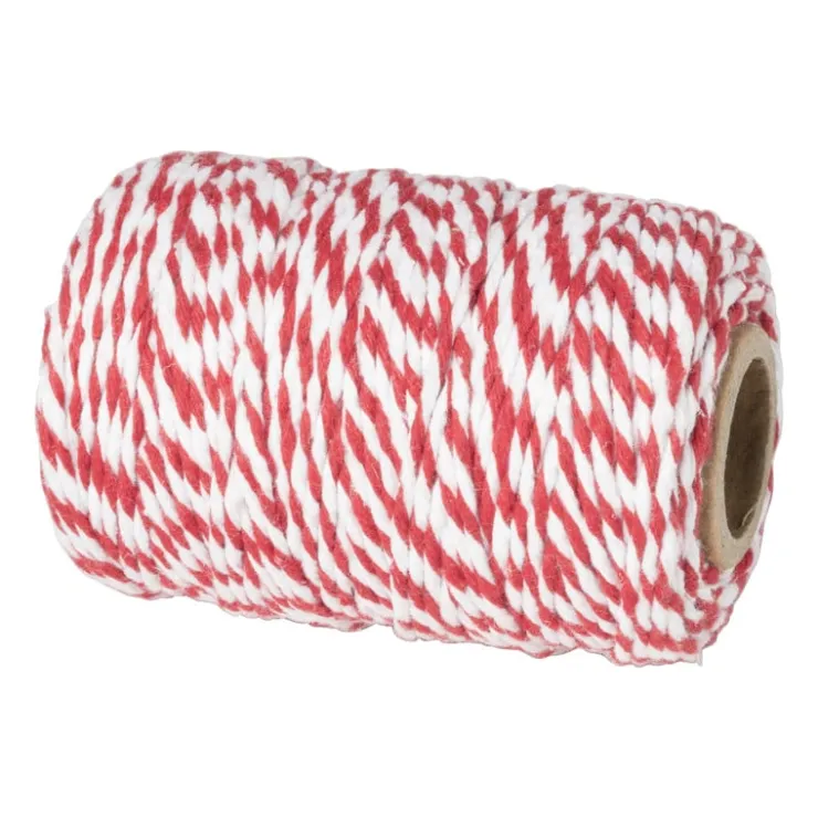 Xenos Rollade touw - rood/wit - 45 m- Keukengerei