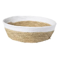 Xenos Ronde mand met witte rand - ø33x10 cm- Manden|Manden