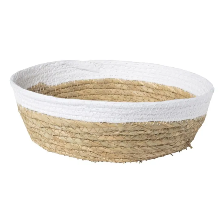 Xenos Ronde mand met witte rand - ø33x10 cm- Manden|Manden