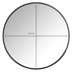 Xenos Ronde spiegel - ø70 cm - metalen lijst- Kerstcadeaus|Wandspiegels