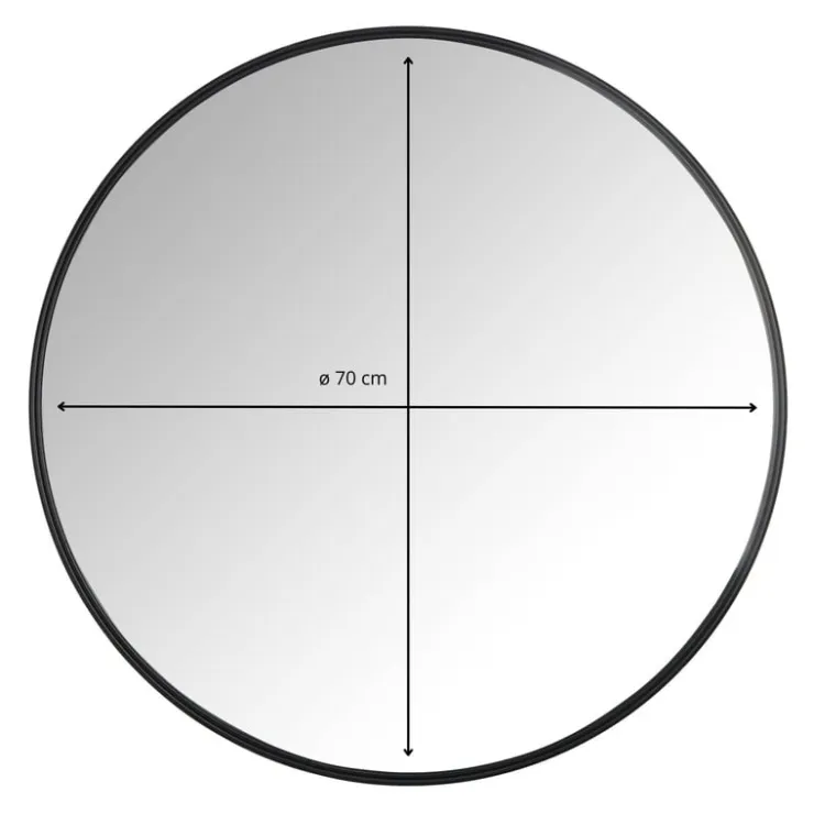Xenos Ronde spiegel - ø70 cm - metalen lijst- Kerstcadeaus|Wandspiegels