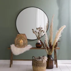 Xenos Ronde spiegel - ø70 cm - metalen lijst- Kerstcadeaus|Wandspiegels