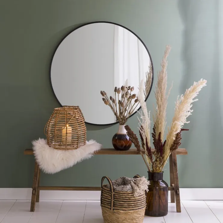 Xenos Ronde spiegel - ø70 cm - metalen lijst- Kerstcadeaus|Wandspiegels