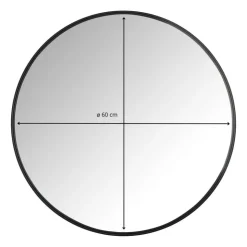 Xenos Ronde spiegel - ø60 cm - metalen lijst- Kerstcadeaus|Wandspiegels