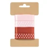Xenos Satijnen lint 3 meter hartjes - rood - set van 4- Cadeaulinten