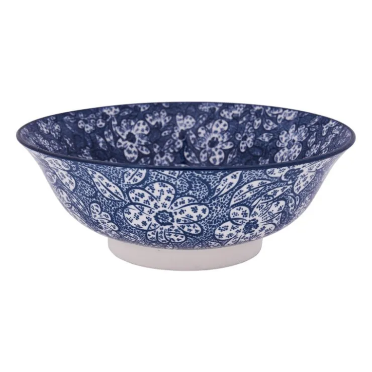 Xenos Schaal blue print - botanic - ⌀21 cm- Schalen