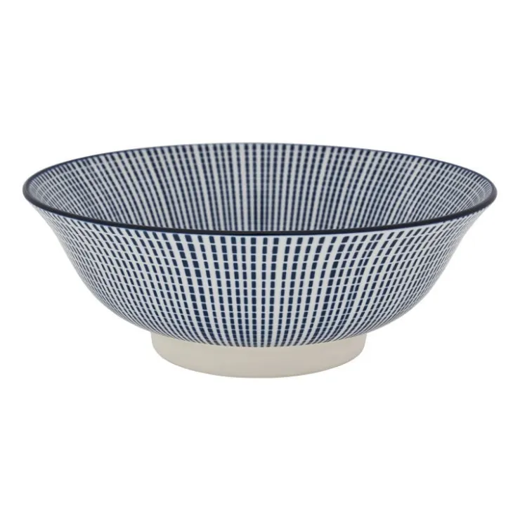 Xenos Schaal blue print - stripes - ⌀21 cm- Schalen