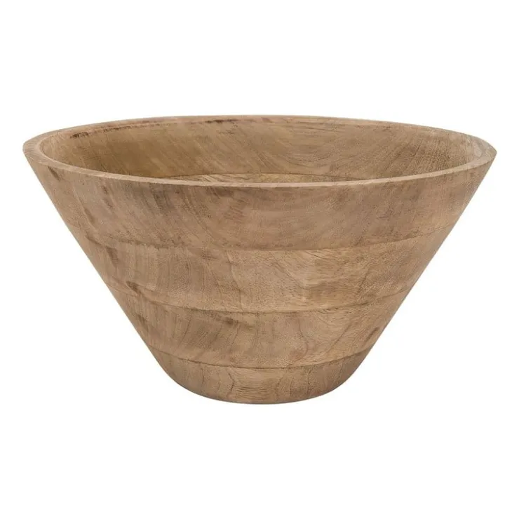 Xenos Schaal van mangohout - 26 cm- Buitenservies|Schalen