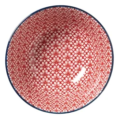 Xenos Schaaltje Amily groot - donkerblauw/rood - ø15.5x7 cm- Tapasservies|Schalen