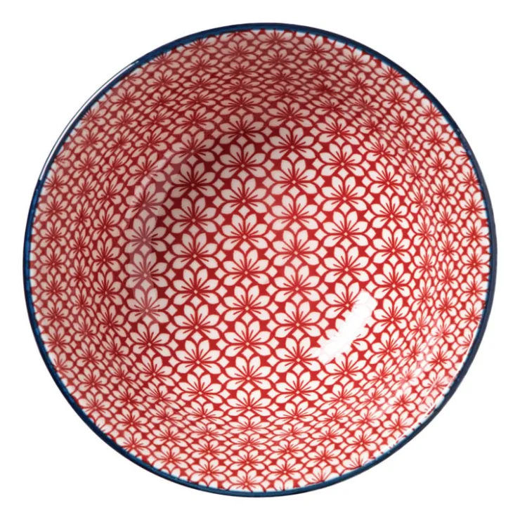Xenos Schaaltje Amily groot - donkerblauw/rood - ø15.5x7 cm- Tapasservies|Schalen