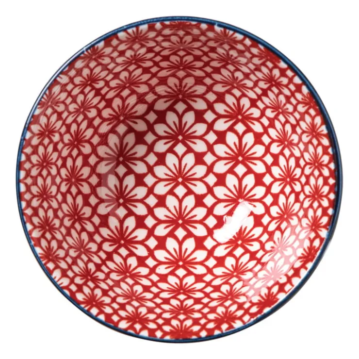 Xenos Schaaltje Amily klein - donkerblauw/rood - ø9x4.6 cm- Tapasservies|Schalen
