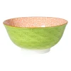Xenos Schaaltje Anke groot - groen/oranje - ø15.5x7 cm- Tapasservies|Schalen
