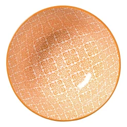 Xenos Schaaltje Anke groot - groen/oranje - ø15.5x7 cm- Tapasservies|Schalen