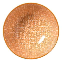 Xenos Schaaltje Anke middel - groen/oranje - ø12x5.8 cm- Tapasservies|Schalen