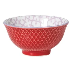 Xenos Schaaltje Anna klein - rood/grijs - ø9x4.6 cm- Tapasservies|Schalen