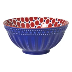 Xenos Schaaltje Anne groot - rood/blauw - ø15.8x7.3 cm- Tapasservies|Schalen