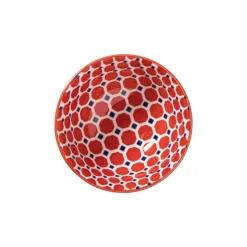 Xenos Schaaltje Anne klein - rood/blauw - ø9.2x4.8 cm- Tapasservies|Schalen