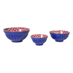 Xenos Schaaltje Anne klein - rood/blauw - ø9.2x4.8 cm- Tapasservies|Schalen