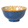 Xenos Schaaltje Anouk klein - blauw/geel - ø9x4.6 cm- Tapasservies|Schalen
