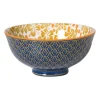 Xenos Schaaltje Anouk middel - blauw/geel - ø12x5.8 cm- Tapasservies|Schalen