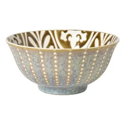 Xenos Schaaltje Aria groot - bruin/blauw - ø15.8x7.3 cm- Schalen|Kerstservies