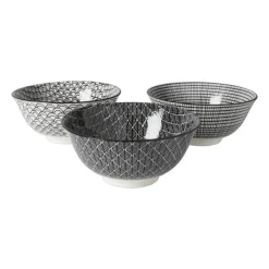 Xenos Schaaltje black print blaadjes - ø16x6.5 cm- Schalen