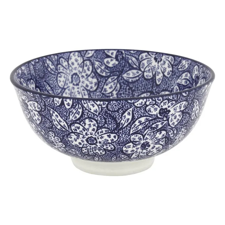 Xenos Schaaltje blue print - botanic - ⌀12 cm- Schalen|Kommen