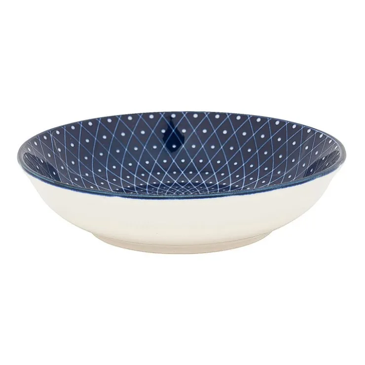 Xenos Schaaltje blue print - diamonds - ⌀14 cm- Tapasservies|Schalen