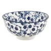 Xenos Schaaltje blue print - flowers - ⌀12 cm- Schalen|Kommen