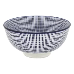 Xenos Schaaltje blue print - stripes - ⌀12 cm- Schalen|Kommen
