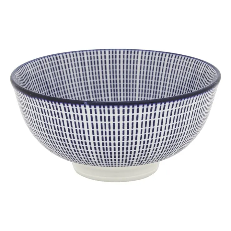 Xenos Schaaltje blue print - stripes - ⌀12 cm- Schalen|Kommen