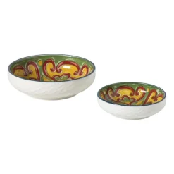 Xenos Schaaltje Diaz klein - geel/groen - ø8.7x2.4 cm- Tapasservies|Schalen
