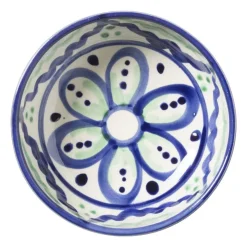 Xenos Schaaltje flor plat - groen/blauw - ø10 cm- Schalen