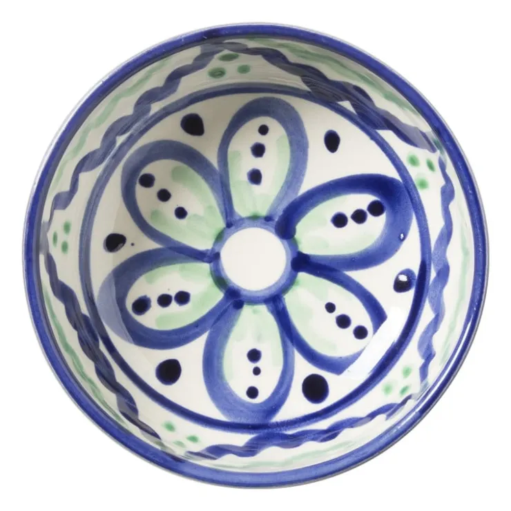 Xenos Schaaltje flor plat - groen/blauw - ø10 cm- Schalen