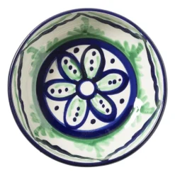 Xenos Schaaltje flor plat - groen/blauw - ø14 cm- Schalen