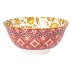 Xenos Schaaltje Jona - geel/rood - ø15.8x7.3 cm- Tapasservies|Schalen