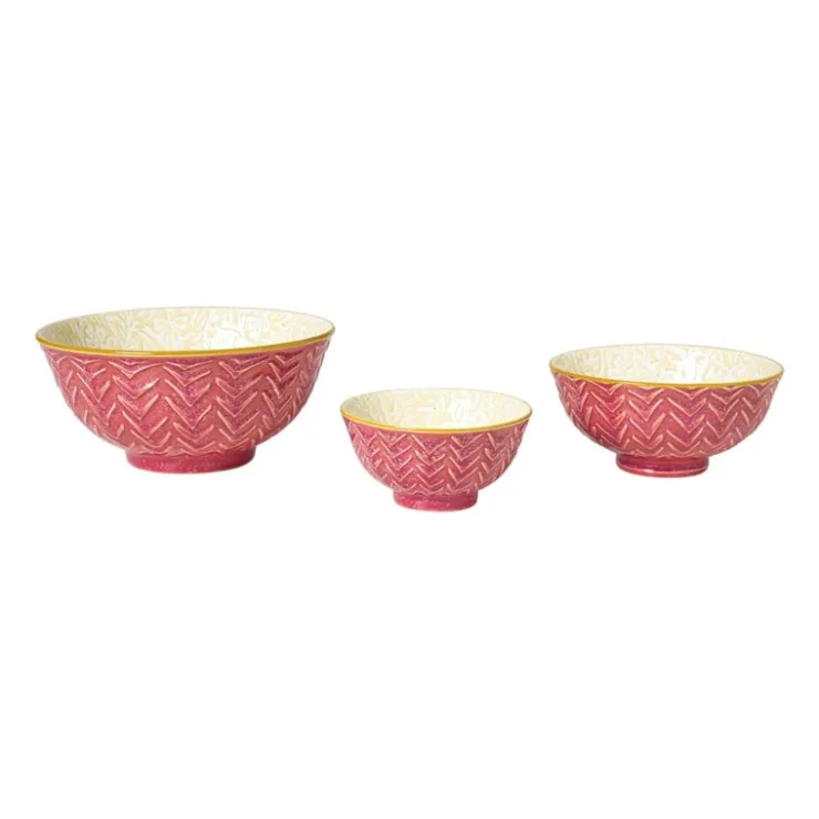 Xenos Schaaltje Lilly klein - geel/roze - ø9.2x4.8 cm- Tapasservies|Schalen