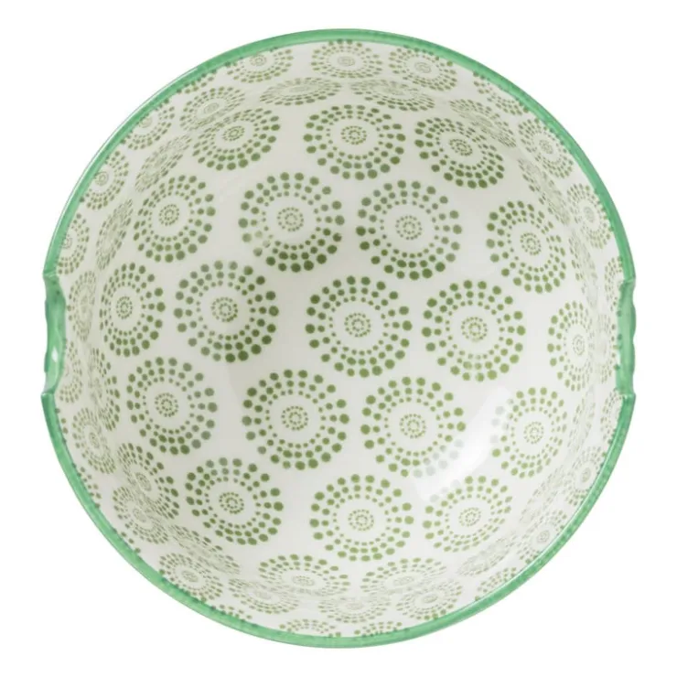 Xenos Schaaltje met eetstokjes - groen/wit - ø14.7x9 cm- Sushi Servies|Schalen