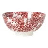 Xenos Schaaltje Mirna blaadjes klein - rood/wit - ø12x5.8 cm- Schalen